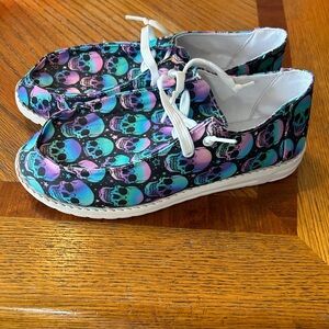 New. Colorful Skull Womens Shoes